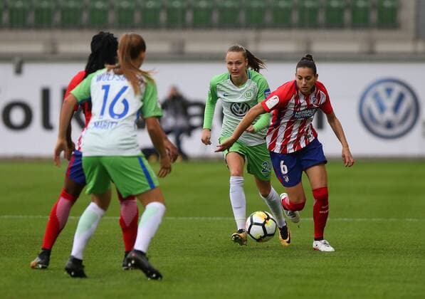 Wolfsburg vs Atletico Madrid CL Women Wolfsburg Germany 11 10 2017 Football VfL Wolfsburg vs Atletico Madrid 1 32 Final UEFA Women Champions League Season 2017 18 Picture shows Caroline Graham Hansen VfL Wolfsburg Wolfsburg
