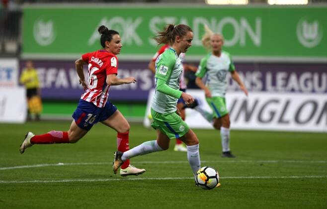 Wolfsburg vs Atletico Madrid CL Women Wolfsburg Germany 11 10 2017 Football VfL Wolfsburg vs Atletico Madrid 1 32 Final UEFA Women Champions League Season 2017 18 Picture shows Caroline Graham Hansen VfL Wolfsburg Wolfsburg