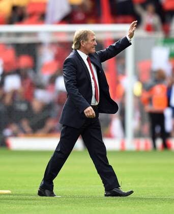Ex Liverpool player Kenny Dalglish waves to the fans before the start of the premier league match at the Anfield Stadium, Liverpool. Picture date 14th October 2017. Picture credit should read: Robin Parker Sportimage EDITORIAL USE ONLY. No use with unauthorised audio, video, data, fixture lists, club league logos or live services. Online in-match use limited to 120 images, no video emulation. No use in betting, games or single club league player publications. HIP_3934.JPG