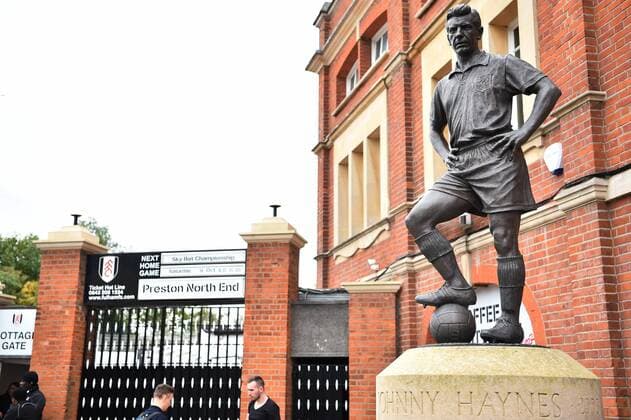 Fulham v Preston North End Sky Bet Championship Johnny Haynes statue before the Sky Bet Championship match at Craven Cottage, London Content Not Available For UK Newspapers Copyright: xSimonxDaelx FIL-10817-0009