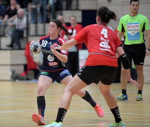 Lea Neubrander Herrenberg at Ball the Game SV Union Hall Neustadt vs SG H2KU Herrenberg Handball 2 League Women 15 10 2017 Hall Copyright: xostpix Eibner-Pressefotox EP_cma