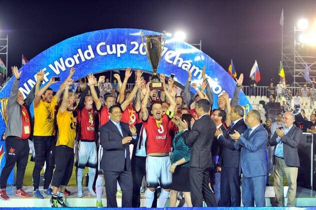 The Minister for and Youth Affairs Majdoline Charni delivers the World Cup trophy to the team captain of the Czech Republic.... Victory of the Czech Republic by 3 0 in the final of the World Cup 2017 WMF organized in Nabeul (Tunisia) against Mexico. The final of the World Cup 2017 WMF 