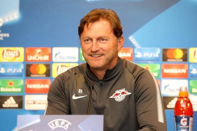 RB Leipzig press conference Champions League Leipzig 16 10 2017 Red Bull Arena Football UEFA Champions League Group G 3 Matchday Press conference at Day the Game RB Leipzig vs FC Porto in Picture team manager Ralph Hasenhüttl Hasenhuettl RB Leipzig