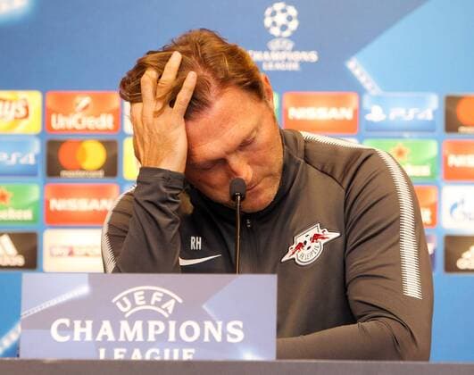 RB Leipzig press conference Champions League Leipzig 16 10 2017 Red Bull Arena Football UEFA Champions League Group G 3 Matchday Press conference at Day the Game RB Leipzig vs FC Porto in Picture team manager Ralph Hasenhüttl Hasenhuettl RB Leipzig
