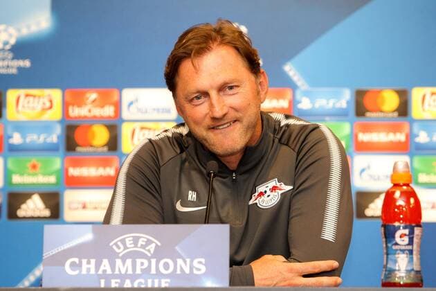 RB Leipzig press conference Champions League Leipzig 16 10 2017 Red Bull Arena Football UEFA Champions League Group G 3 Matchday Press conference at Day the Game RB Leipzig vs FC Porto in Picture team manager Ralph Hasenhüttl Hasenhuettl RB Leipzig