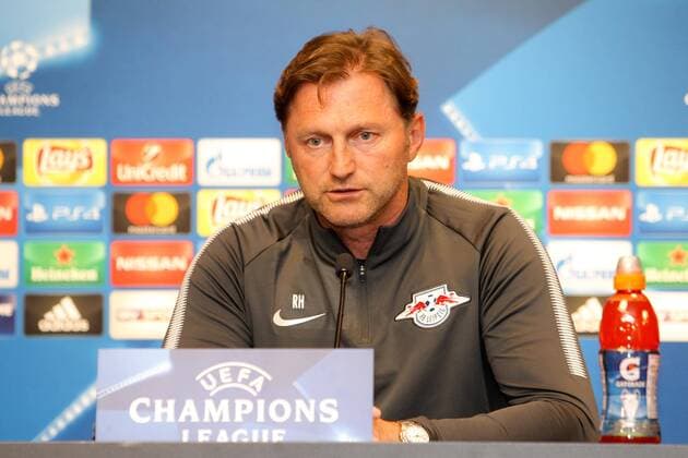 RB Leipzig press conference Champions League Leipzig 16 10 2017 Red Bull Arena Football UEFA Champions League Group G 3 Matchday Press conference at Day the Game RB Leipzig vs FC Porto in Picture team manager Ralph Hasenhüttl Hasenhuettl RB Leipzig