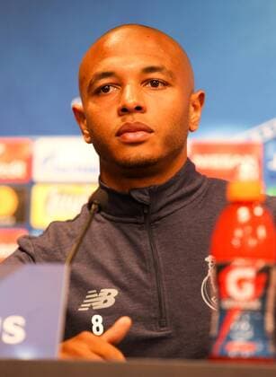 RB Leipzig press conference Champions League Leipzig 16 10 2017 Red Bull Arena Football UEFA Champions League Group G 3 Matchday Press conference at Day the Game RB Leipzig vs FC Porto in Picture Yacine Brahimi 8 Porto