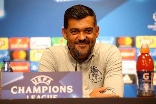 RB Leipzig press conference Champions League Leipzig 16 10 2017 Red Bull Arena Football UEFA Champions League Group G 3 Matchday Press conference at Day the Game RB Leipzig vs FC Porto in Picture team manager Sergio Conceicao Conceicao Porto