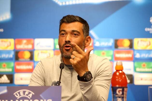 RB Leipzig press conference Champions League Leipzig 16 10 2017 Red Bull Arena Football UEFA Champions League Group G 3 Matchday Press conference at Day the Game RB Leipzig vs FC Porto in Picture team manager Sergio Conceicao Conceicao Porto