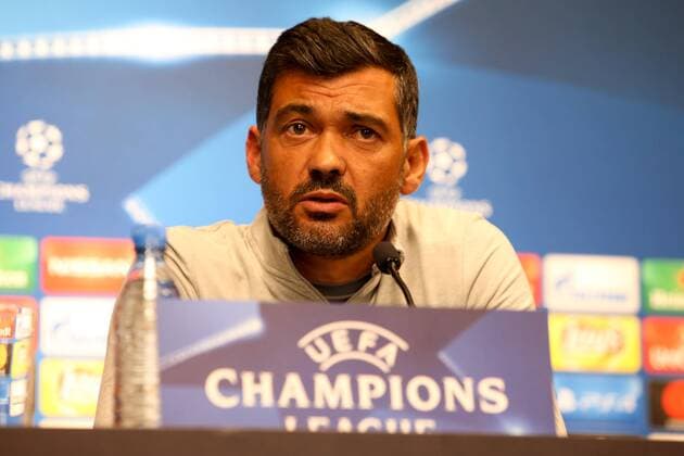 RB Leipzig press conference Champions League Leipzig 16 10 2017 Red Bull Arena Football UEFA Champions League Group G 3 Matchday Press conference at Day the Game RB Leipzig vs FC Porto in Picture team manager Sergio Conceicao Conceicao Porto