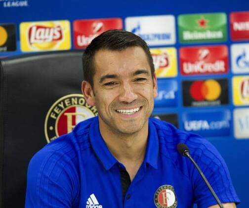Fußball, CL, PK Feyenoord Rotterdam 16-10-2017 VOETBAL: TRAINING EN PERSCONFERENTIE FEYENOORD: ROTTERDAM Giovanni van Bronckhorst, coach Feyenoord Foto: SCS Michel Utrecht xVIxVIxImagesx xSoenarxChamidxsportfotografiexIVx 9034496