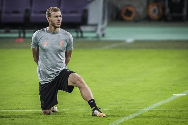 16th October 2017, Ljudski Vrt Stadium, Maribor, Slovenia; UEFA Champions League training, Maribor versus Liverpool; Defender Ragnar Klavan of Liverpool warms up during the training session  ActionPlus11940962