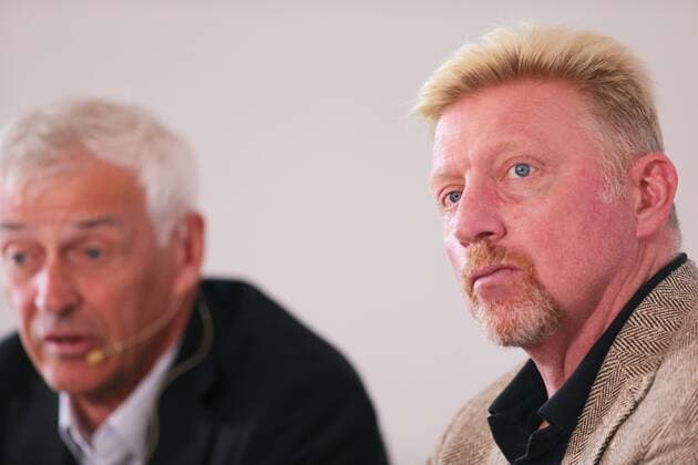 Ismaning Germany 17 10 2017 Tennis DTB Panel discussion Image Shows Germany Ismaning Tennis DTB Panel discussion in Picture DTB Sports Director Klaus Eberhard and DTB Head of Tennis Boris Becker Photo GEPA Pictures Thomas Bachun Ismaning Copyright: xBachun xEibner-Pressefotox EP_tbn