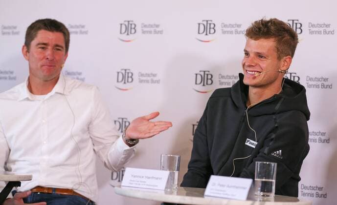 17 10 2017 Germany Ismaning Tennis DTB Panel discussion in Picture Davis Cup Captain Michael Kohlmann and Davis Cup Players Yannick Hanfmann Ismaning Copyright: xBachun xEibner-Pressefotox EP_tbn