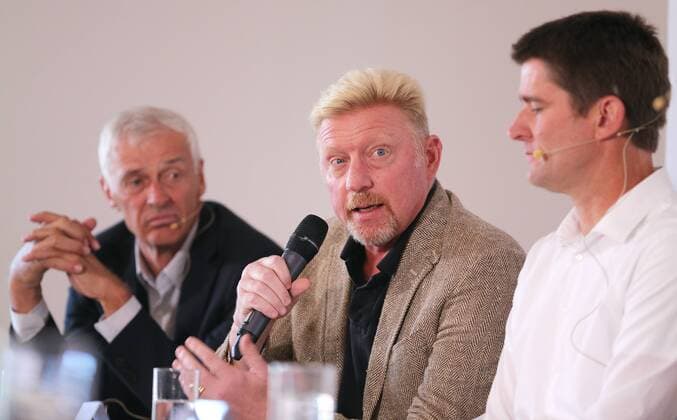 17 10 2017 Germany Ismaning Tennis DTB Panel discussion in Picture DTB Sports Director Klaus Eberhard DTB Head of Tennis Boris Becker and Davis Cup Captain Michael Kohlmann Ismaning Copyright: xBachun xEibner-Pressefotox EP_tbn