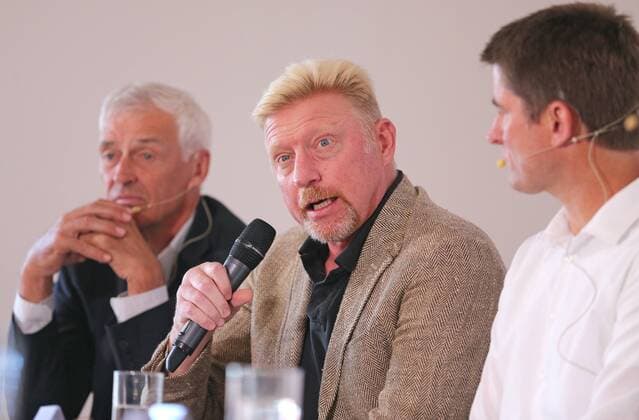 Ismaning Germany 17 10 2017 Tennis DTB Panel discussion Image Shows Germany Ismaning Tennis DTB Panel discussion in Picture DTB Sports Director Klaus Eberhard DTB Head of Tennis Boris Becker and Davis Cup Captain Michael Kohlmann Photo GEPA Pictures Thomas Bachun Ismaning Copyright: xBachun xEibner-Pressefotox EP_tbn