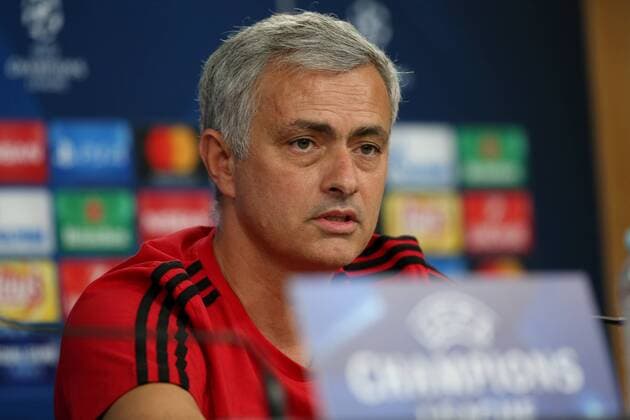October 17, 2017 - Lisbon, Portugal - Manchester United ManU s Portuguese head coach Jose Mourinho attends a press conference PK Pressekonferenz at the Luz stadium in Lisbon, Portugal on October 17, 2017, on the eve of the UEFA Champions League football match SL Benfica vs Manchester United. Photo: UEFA Champions League - Manchester United press conference and training - ZUMAf123 20171017_zap_f123_011 Copyright: xPedroxFiuzax