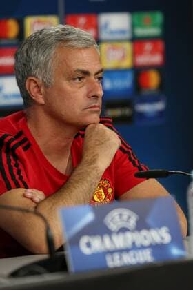 October 17, 2017 - Lisbon, Portugal - Manchester United ManU s Portuguese head coach Jose Mourinho attends a press conference PK Pressekonferenz at the Luz stadium in Lisbon, Portugal on October 17, 2017, on the eve of the UEFA Champions League football match SL Benfica vs Manchester United. Manchester United Training and Press Conference  - ZUMAn230 20171017_zaa_n230_141 Copyright: xPedroxFiuzax