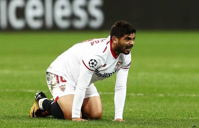 MOSCOW, RUSSIA - OCTOBER 17, 2017: FC Sevilla s Ever Banega in the 2017 18 UEFA Champions League Group E Round 3 football match against Spartak Moscow at Otkrytiye Arena Stadium. Stanislav Krasilnikov TASS  TS0650B3