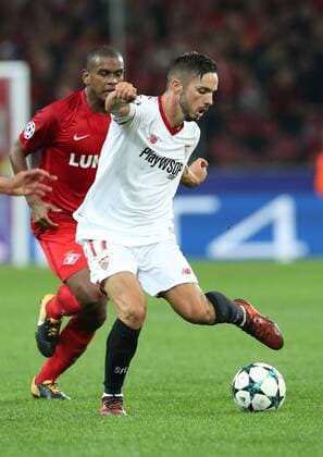 Match of the group stage of the Champions League between FC Spartak (Moscow, Russia) and FC Sevilla (Seville, Spain). â –17 Pablo Sarabia. 