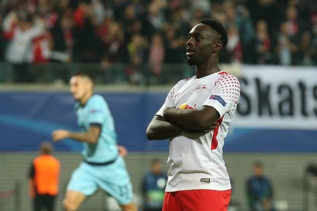 17 10 2017 xkvx Football Champions League RB Leipzig FC Porto emspor v l goal celebration Goal Celebration Celebrate The Goal to 3 1 through Jean Kevin Augustin RB Leipzig with the Team Bruma RB Leipzig Leipzig