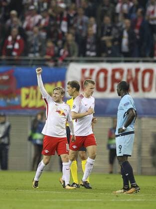 Photo goal celebration Emil Forsberg Leipzig Football UEFA Champions League at Tue 17 10 2017 Group game RB Leipzig FC Porto