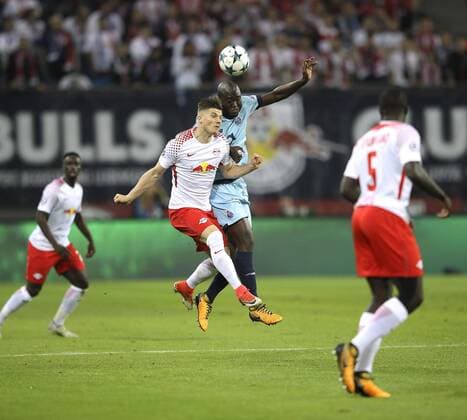 Photo Marcel Sabitzer Leipzig against Danilo Football UEFA Champions League at Tue 17 10 2017 Group game RB Leipzig FC Porto