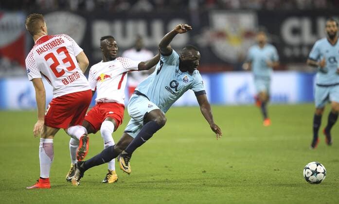 Photo Marcel Halstenberg Leipzig against Moussa MAREGA Football UEFA Champions League at Tue 17 10 2017 Group game RB Leipzig FC Porto