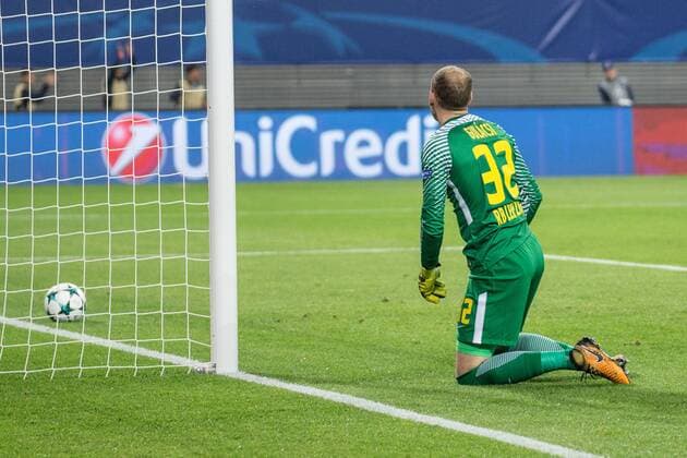Peter Gulacsi RB Leipzig 32 Goalkeeper Goalkeeper is overcome goal Goal Goals Action shot 1 1 Football UEFA Champions League RB Leipzig FC Porto xprx