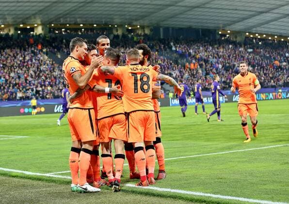 SOCCER - CL, Maribor vs Liverpool MARIBOR,SLOVENIA,17.OCT.17 - SOCCER - UEFA Champions League, group stage, NK Maribor vs Liverpool FC. Image shows the rejoicing of Liverpool. GEPAxpictures xM.xOberlaender