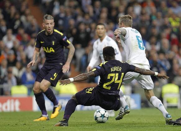Soccer match between Real Madrid and Tottenham of Champions League 2017 2018 held at the Santiago Bernabeu stadium in Madrid Photo J Luis Cuesta 261 Cordon Press Toni Kroos  xJosexLuisxCuestax xx