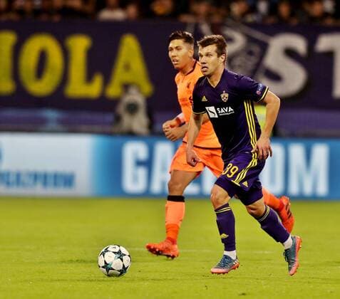 SOCCER - CL, Maribor vs Liverpool MARIBOR,SLOVENIA,17.OCT.17 - SOCCER - UEFA Champions League, group stage, NK Maribor vs Liverpool FC. Image shows Damjan Bohar (Maribor). GEPAxpictures xM.xOberlaender