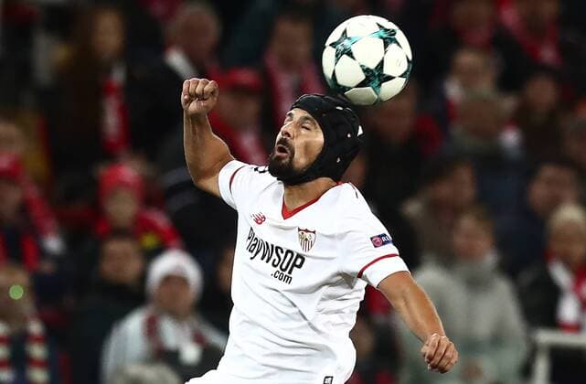 MOSCOW, RUSSIA - OCTOBER 17, 2017: FC Sevilla s Nolito in action in the 2017 18 UEFA Champions League Group E Round 3 football match against Spartak Moscow at Otkrytiye Arena Stadium. Stanislav Krasilnikov TASS  TS0650C2