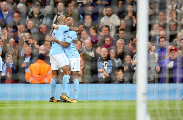 Football - 2017 2018 UEFA Champions League - Group F: Manchester City vs. Napoli Raheem Sterling of Manchester City at The Etihad. COLORSPORT LYNNE CAMERON 