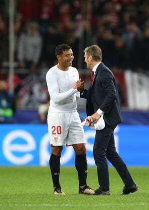 Match of the group stage of the Champions League between FC Spartak (Moscow, Russia) and FC Sevilla (Seville, Spain).Coach: Massimo Carrera (ITA) & â –20 Luis Muriel. 