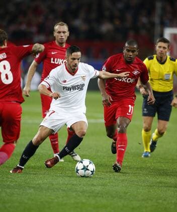 Russia. Moscow. 17 oct. 2017. Football stadium SPARTAK OTKRYTIE ARENA (Opening of the Arena). UEFA CHAMPIONS LEAGUE. Group stage.. FC SPARTAK MOSCOW vs Sevilla FC, Spane.17.Pablo Sarabia (SEVILLA). 