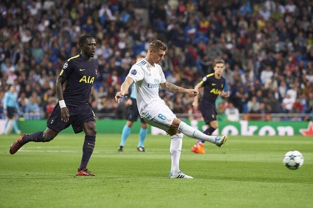 October 17, 2017 - Madrid, Spain - Toni Kroos (midfielder; Real Madrid) in action during the UEFA Champions League match between Real Madrid and Tottenham Hotspur at Santiago Bernabeu on October 17, 2017 in Madrid Real Madrid vs Tottenham Hotspur UEFA Champions League  - ZUMAg15_ 20171017_zaf_g15_041 Copyright: xJackxAbuinx