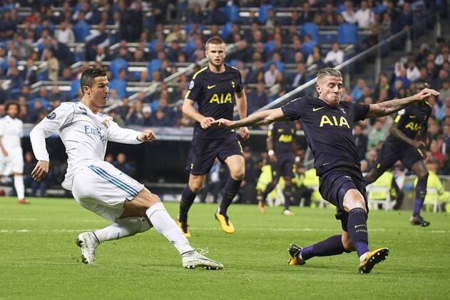 October 17, 2017 - Madrid, Spain - Cristiano Ronaldo (forward; Real Madrid) in action during the UEFA Champions League match between Real Madrid and Tottenham Hotspur at Santiago Bernabeu on October 17, 2017 in Madrid Real Madrid vs Tottenham Hotspur UEFA Champions League  - ZUMAg15_ 20171017_zaf_g15_076 Copyright: xJackxAbuinx