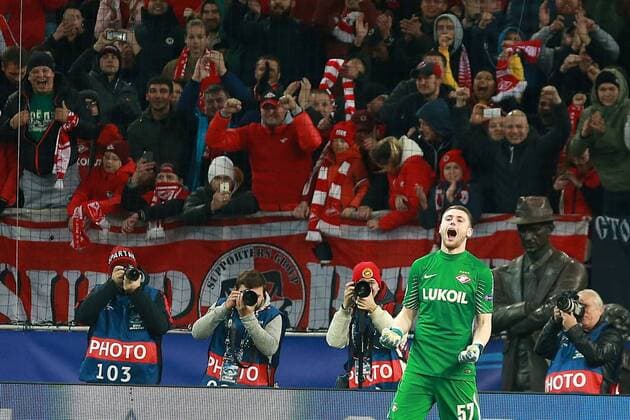 October 18, 2017 - Moscow, Russia - October 17, 2017. Russia, Moscow, Otkritie Arena Stadium. Spartak s player Aleksandr Selikhov in the 2017 18 UEFA Champions League s group stage match between Spartak (Moscow, Russia) and Sevilla FC Soccer 2017: Champions League: Spartak Moscow vs Sevilla FC  - ZUMAl75_ 20171018_zaf_l75_028 Copyright: xDmitryxGolubovichx