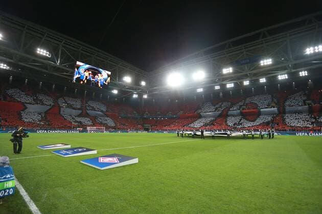 October 18, 2017 - Moscow, Russia - October 17, 2017. Russia, Moscow, Otkritie Arena Stadium. Spartak s perfomance in the 2017 18 UEFA Champions League s group stage match between Spartak (Moscow, Russia) and Sevilla FC Soccer 2017: Champions League: Spartak Moscow vs Sevilla FC  - ZUMAl75_ 20171018_zaf_l75_010 Copyright: xDmitryxGolubovichx