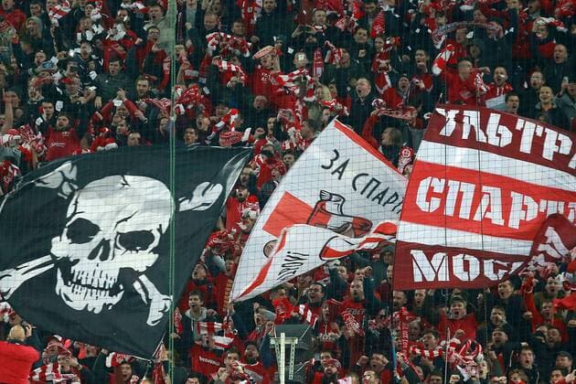 October 18, 2017 - Moscow, Russia - October 17, 2017. Russia, Moscow, Otkritie Arena Stadium. Spartak s fans in the 2017 18 UEFA Champions League s group stage match between Spartak (Moscow, Russia) and Sevilla FC Soccer 2017: Champions League: Spartak Moscow vs Sevilla FC  - ZUMAl75_ 20171018_zaf_l75_017 Copyright: xDmitryxGolubovichx