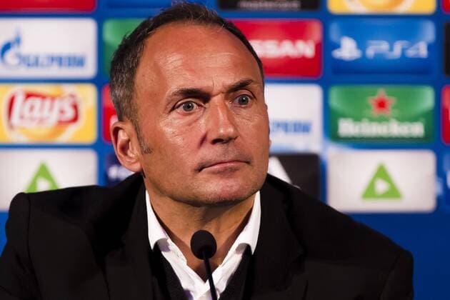 17th October 2017, Ljudski vrt, Maribor, Slovenia; UEFA Champions League, NK Maribor versus Liverpool; Head Coach Darko Milanic of Maribor looks on during the press conference PK Pressekonferenz after the match  ActionPlus11941215