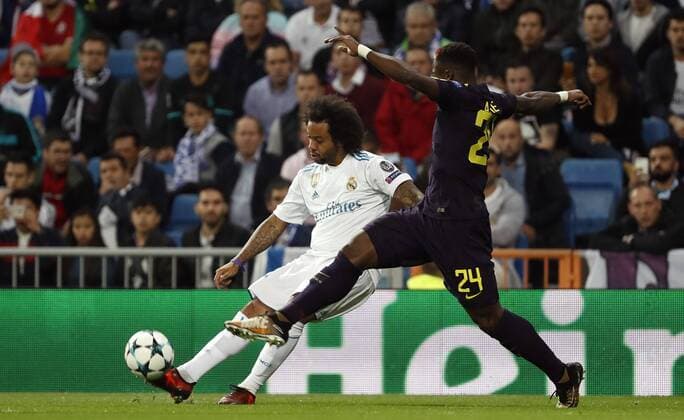Madrid Spain 17 10 2017 UEFA Champions League 2017 18 Season Group stage Group H 3 Matchday Real Madrid Tottenham Hotspur Marcelo Real Madrid and Aurier Tottenham in duel