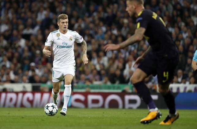 Madrid Spain 17 10 2017 UEFA Champions League 2017 18 Season Group stage Group H 3 Matchday Real Madrid Tottenham Hotspur Toni Kroos Real Madrid in Action shot