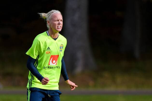 Fußball, Damen, WM-Quali, Schweden trainiert, Dänemark sagt Spiel ab 171018 Caroline Seger under en träning med det svenska damlandslaget i fotboll den 18 oktober 2017 i Göteborg.  Copyright: CARLxSANDIN BB171018CS013