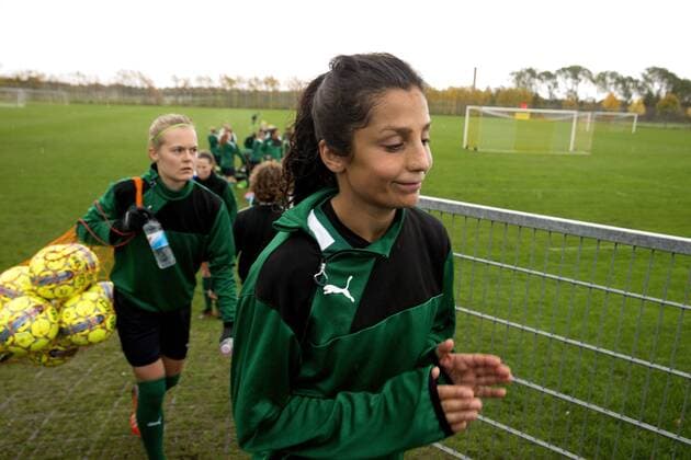 Fußball, Damen, Prämienstreit, Dänemark sagt WM-Qualifikationsspiel ab Nadia Nadim, efter kvindefodboldlandsholdet onsdag trÃ¦nede i DragÃ¸r. Fredagens kvindefodboldlandskamp mellem Danmark og Sverige i Göteborg er aflyst. Dansk Boldspil-Union (DBU) har meddelt Sveriges Fodboldforbund (SvFF), at man ikke kan stille med et hold pa fredag pa grund af den verserende konflikt mellem DBU og Spillerforeningen. Polfoto_72179605  Copyright: FinnxFrandsen