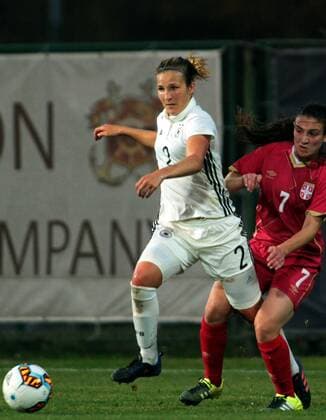 18.10.2017 Belgrade Serbia-Germany U19-Under 19 International Friendly Länderspiel match men s football Dina Orschmann(L) Germany,Zlata Milanovic(r) Serbia : 