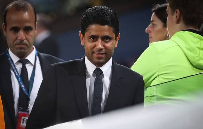 Bilder des Tages - SPORT Fußball, CL, RSC Anderlecht - Paris St. Germain, Nasser Al-Khelaifi psg Chairman Nasser Al-Khelaïfi pictured during a third game (out of 6) in the group stage (Group B) of the UEFA Champions League competition between Belgian soccer team RSC Anderlecht and French club PSG Paris Saint-Germain, Wednesday 18 October 2017 in Brussels. VIRGINIExLEFOUR  x05185324x