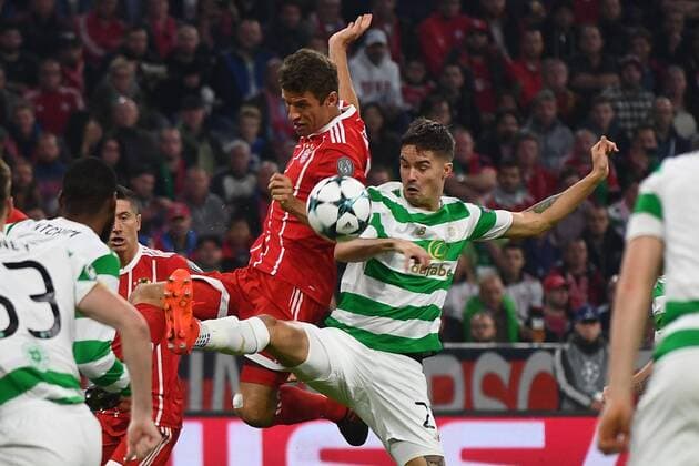 18 10 2017 xJHx Football Champions League FC Bavaria Munich Celtic Glasgow emspor v l Thomas Mueller FCB FC Bavaria Munich Mikael funny Celtic FC Munich