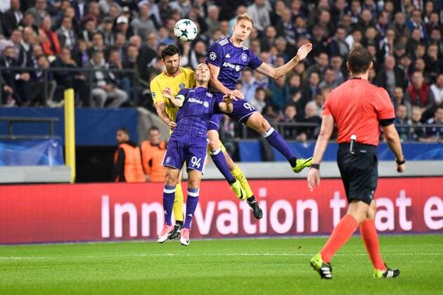08 THIAGO MOTTA psg 91 Lukasz Teodorczyk and 94 Sofiane Hanni and FOOTBALL Anderlecht vs Paris SG Ligue des Champions 18 10 2017 AnthonyBIBARD FEP Panoramic 